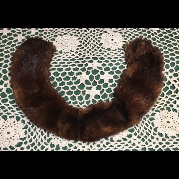 Vintage Mink Collar Japan Dyed Japanese Baar & Beards Inc Dark Brown Antique Fur - Picture 3 of 5
